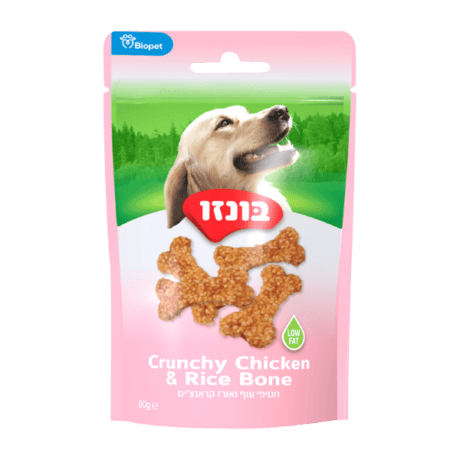 חטיף בונזו קראנץ' עוף ואורז לכלב 80 גרם