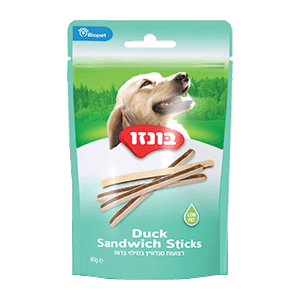 בונזו חטיף לכלב רצועות ברווז